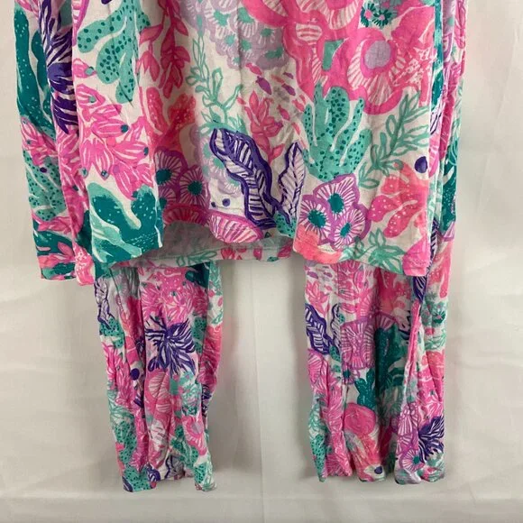 Lilly Pulitzer Pajama Set XXL Multi Seaside Carnivale Knit XXL Tank Pants Pink - Picture 6 of 16